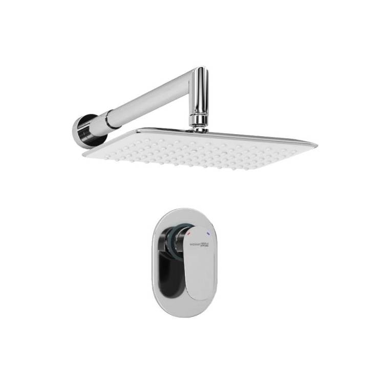 Душевой комплект Wasserkraft A12031 с верхней душевой насадкой, хром, встраиваемый