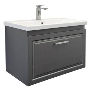 Тумба с раковиной Comforty Бросно-80П 00-00020687 оружейная сталь