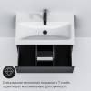 Тумба с раковиной AM.PM Gem 75 черная матовая, подвесная, с 2 ящиками, с белой раковиной фото 7