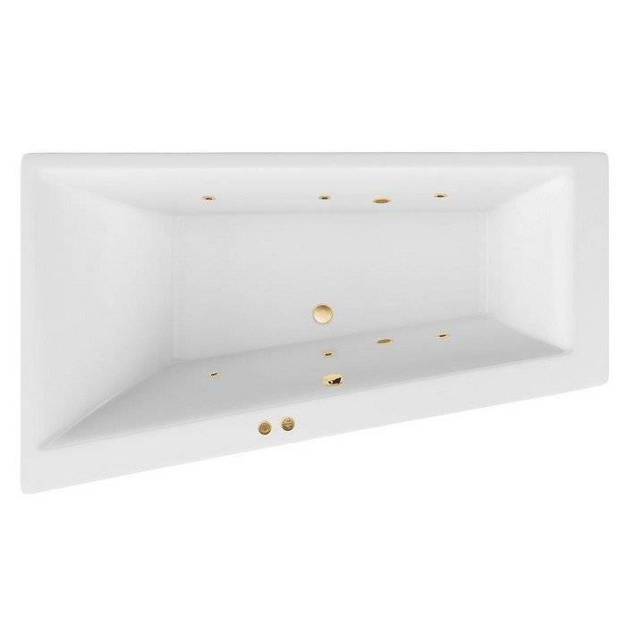 Акриловая ванна Excellent Sfera 170x100 (левая) "SOFT" (золото)