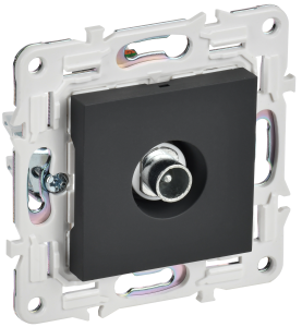 ТВ-розетка проходная IEK Skandy SK-A10-P-K53 графит