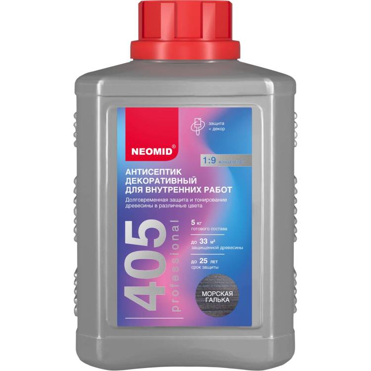 Антисептик декоративный для внутренних работ Neomid 405 морская галька 0.5 кг