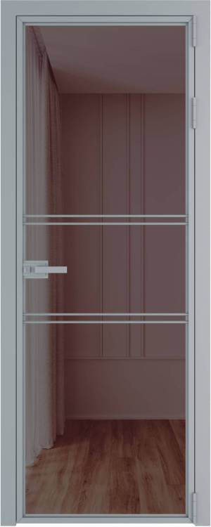 Межкомнатная дверь Profil Doors 2 AX цвет профиля Серебро, стекло безопасное 6 мм золотистая бронза 800x2000