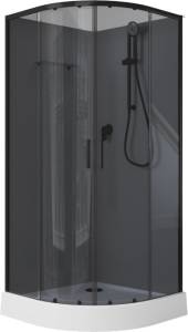 Душевая кабина Aquanet Passion EVO 267259 90x90, профиль черный, стекло тонированное, без крыши