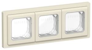 Рамка 3-постовая IEK Flite FI-M30-32-55-K86 сливочный