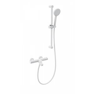 Смеситель для ванны Wonzon & Woghand WW-C2002-A-MW термостатический, с душевым гарнитуром, белый матовый