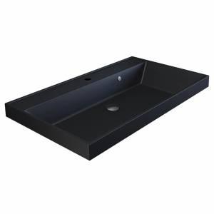 Раковина Uperwood Classic Quartz 291030008 черная матовая, уголь, 80x45