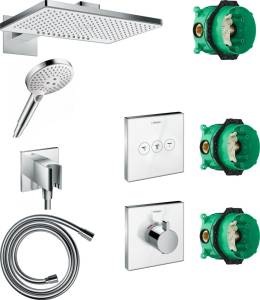 Душевой комплект Hansgrohe Rainmaker Select 460 (2 jet) 24005400 + 26530400 + 26486000 + 28276000 + 15734400 + 15736400