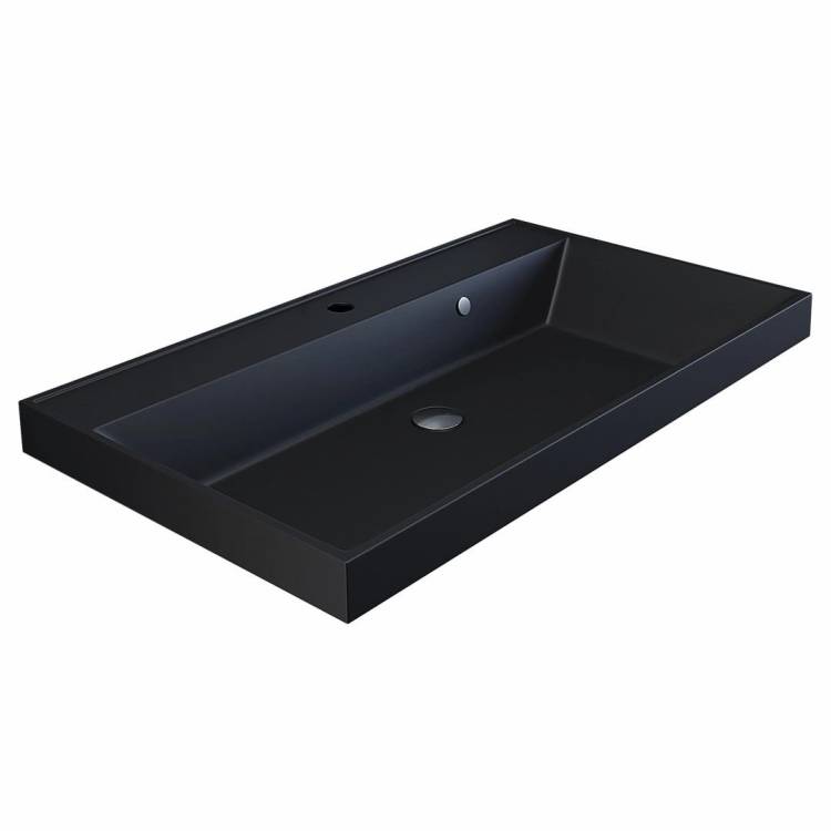 Раковина Uperwood Classic Quartz 291030008 черная матовая, уголь, 80x45