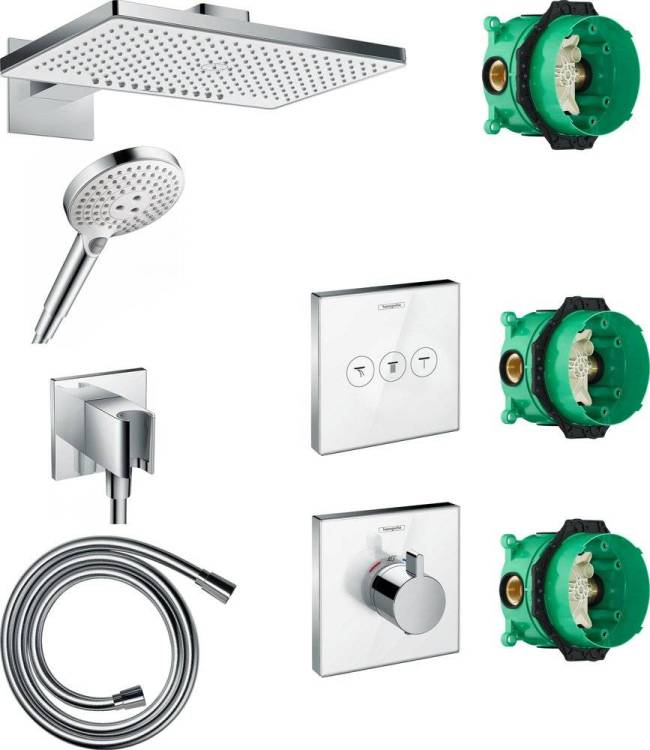 Душевой комплект Hansgrohe Rainmaker Select 460 (2 jet) 24005400 + 26530400 + 26486000 + 28276000 + 15734400 + 15736400