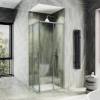 Душевой уголок MaybahGlass MGY-1330-5 профиль хром матовый, стекло сатин, 100x100x195