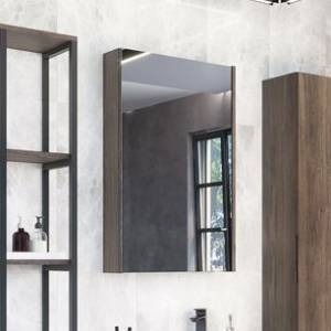 Зеркало-шкаф Comforty Порто 50 дуб темно-коричневый