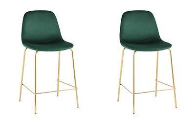 Набор из 2 полубарных стульев Stool Group Валенсия SN OS-001CB HLR-56 gl X2 зеленый, золотые ножки