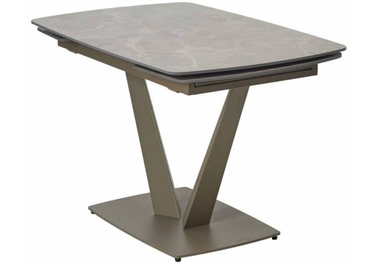 Стол Woodville Alarti 593878 matt latte stone solid ceramic/taupe 120(180)x80x76