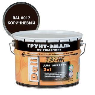 Грунт-эмаль по ржавчине 3 в 1 гладкая алкидная Dali RAL 8017 коричневый 10 л