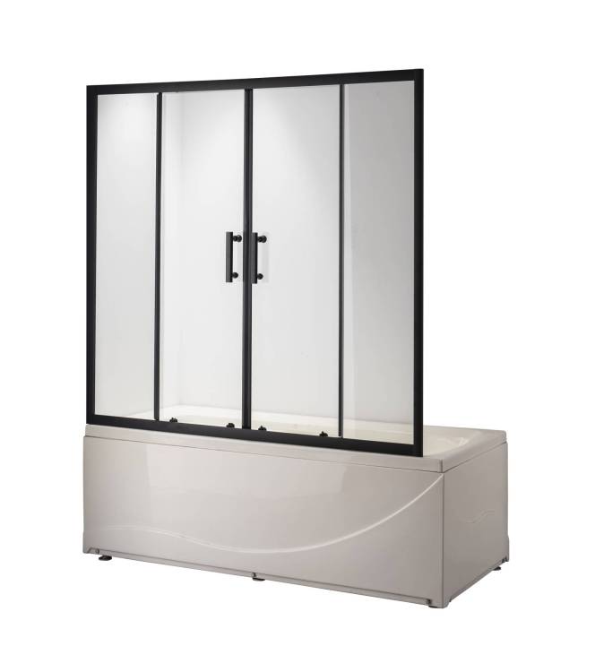 Шторка на ванну Taliente TA-1714CB профиль алюминий, стекло прозрачное, 170x140