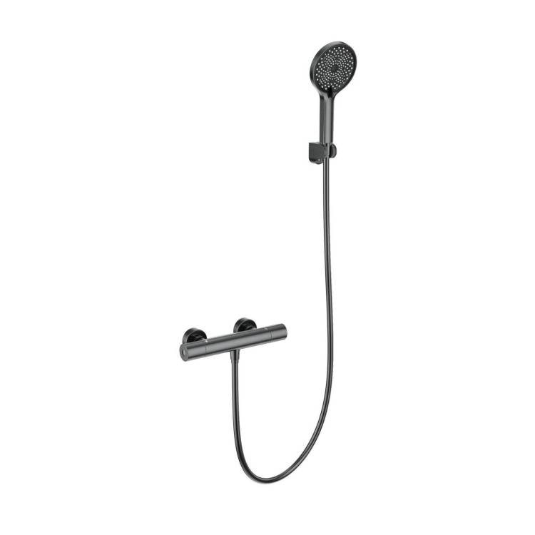 Смеситель для душа Wonzon & Woghand WW-B3013-A-BGG термостатический, темный графит