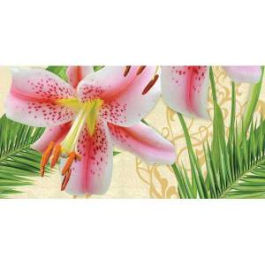 Декор Belleza Lily В многоцветный стеклянный 25x50 Декор Belleza Lily В многоцветный стеклянный 25x50