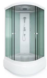 Душевая кабина Arcus Style S-23 100x100x215, двери - матовые фактурные, задние стекла - белые матовые