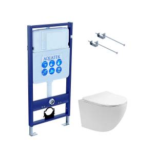 Комплект Aquatek Европа SET AQUATEK Европа T-KKI1 безободковый, с микролифтом, белый
