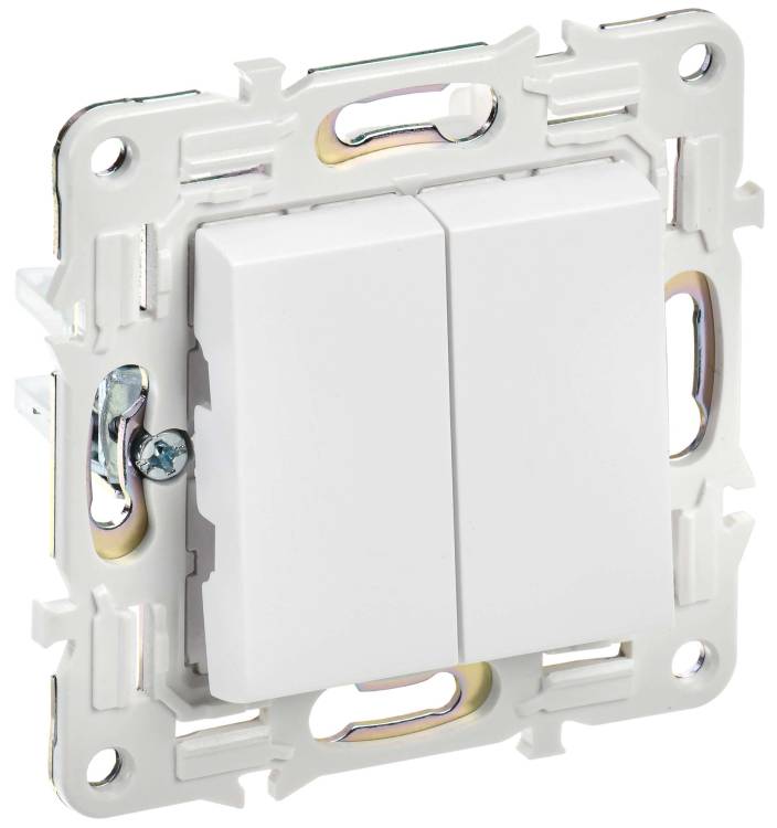 Выключатель 2-клавишный IEK Skandy SK-V20-0-10-K01 арктический белый
