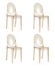 Набор из 4 стульев Stool Group Victoria Ghost XH-8071 amber X4 янтарный