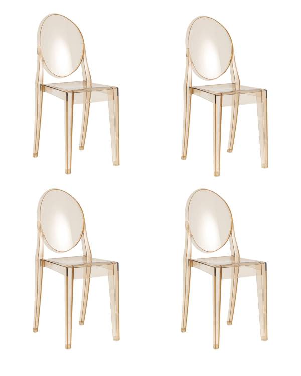 Набор из 4 стульев Stool Group Victoria Ghost XH-8071 amber X4 янтарный