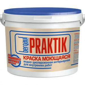 Краска моющаяся интерьерная воднодисперсионная для внутренних работ Bergauf Praktik 25 кг