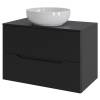 Тумба с раковиной Orange Line Li-70TubMDF+B07-420W черный матовый, 70 см