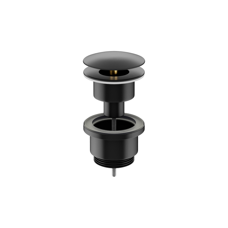 Донный клапан Ceramica Nova 70003MBbnc с металлической накладкой, черный матовый