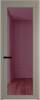 Межкомнатная дверь Profil Doors 1 AGP цвет профиля Никель матовый, стекло безопасное 6 мм фиолетовое шпион 700x2000