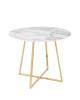 Стол обеденный Stool Group Дакота FDC8004 wh/gld DUAL белый мрамор ножки золото 100x100x76