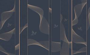 3D Фотообои Artegrafico «Абстрактный полёт с темным орнаментом» PL-001 песок