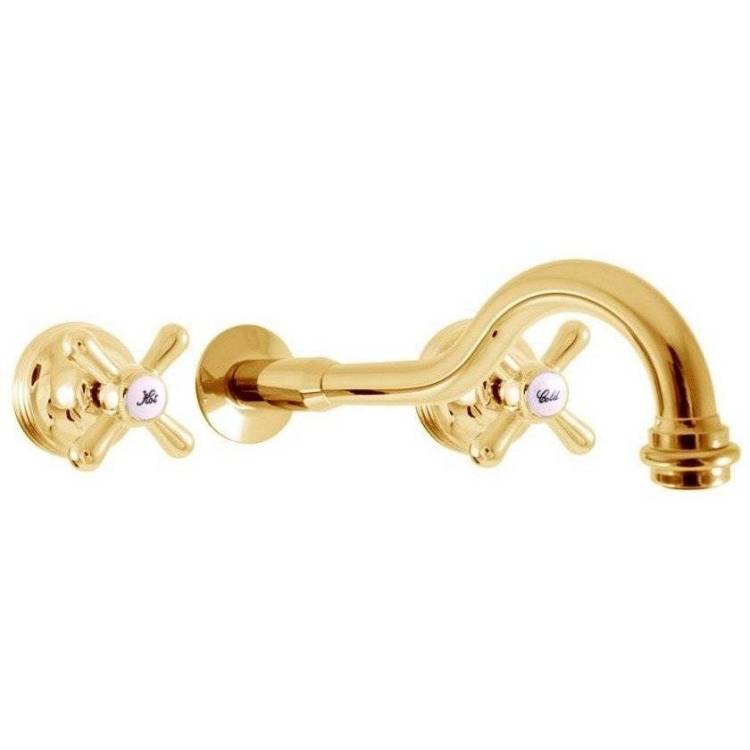 Смеситель для раковины Rav Slezak Morava Retro MK331Z с внутренней частью, золотой