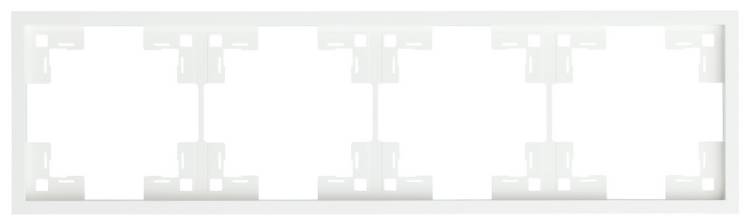Четырехместная рамка Rikett Standart 35840 MW белый сатин