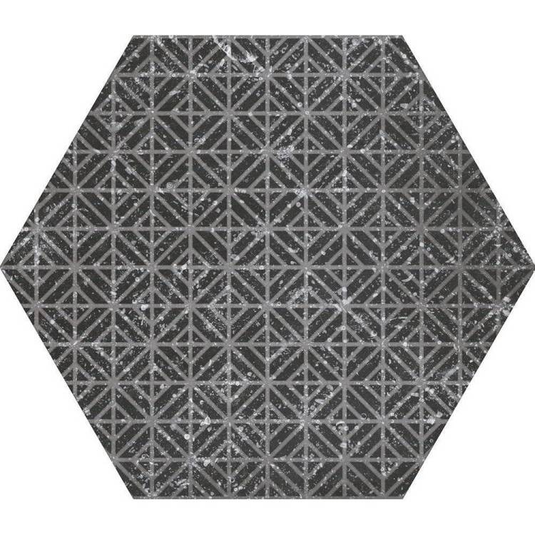 Керамогранит Equipe Coralstone 23579 Hexagon Melange Black 25.4x29.2