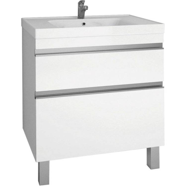 Тумба с раковиной Dreja Grace Plus 70 с опорами, белый глянец