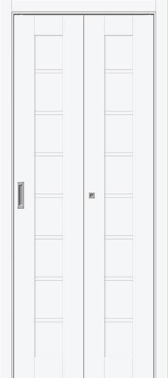 Складная дверь Глухая Bravo Браво-20 169-0489 Полотоно White Silk 2000х350