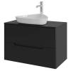 Тумба с раковиной Orange Line Li-80TubMDF+B07-500W черная матовая, 80.5 см