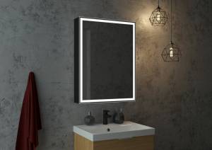 Шкаф-зеркало Continent Mirror Box МВК053, черный 600х800