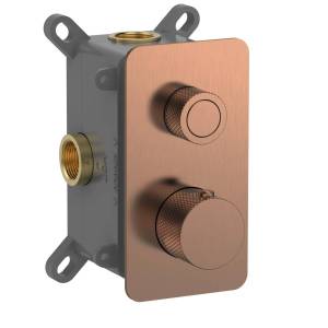 Термостатический смеситель AQUAme AQM8810BC с регулировкой напора, с внутренней частью, медь шлифованная