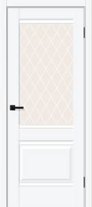 Межкомнатная дверь Bravo Прима-3 полотно White Silk, стекло White Сrystal 800x2000