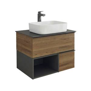 Тумба с раковиной Comforty Штутгарт-75 00-00001884 дуб темно-коричневый