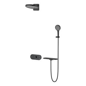 Душевой комплект Vincea VSFW-2F12TMB черный матовый, встраиваемый, с термостатом