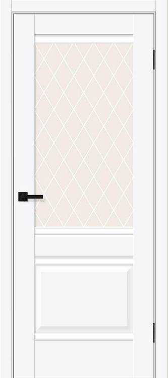 Межкомнатная дверь Bravo Прима-3 полотно White Silk, стекло White Сrystal 800x2000