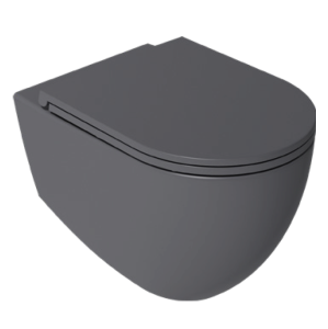 Унитаз подвесной Isvea Infinity 10NF02001SV-2C безободковый, сиденье с микролифтом, антрацит матовый