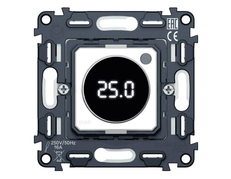 Механизм терморегулятора Ambrella Volt Quant VM1385 с цифровым дисплеем,с датчиком для теплого пола, с подсветкой