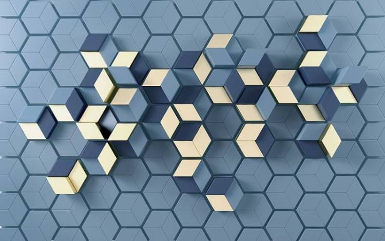 3D Фотообои Artegrafico «Кубическая реальность» BL-015 акварель