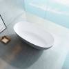 Ванна из искусственного камня Vincea Solid Surface VBT-6S01MG 1700x750x550, серый, белый матовый, слив-перелив фото 2