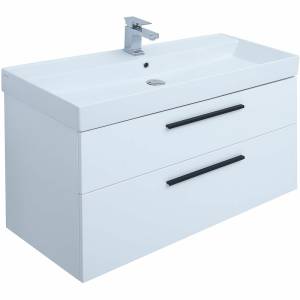 Тумба под раковину Aquanet Nova 100 249922 белый глянец